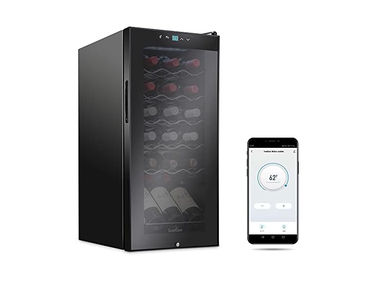 Ivation 18 Bottle Compressor Wine Cooler Refrigerator with Wi-Fi Smart App