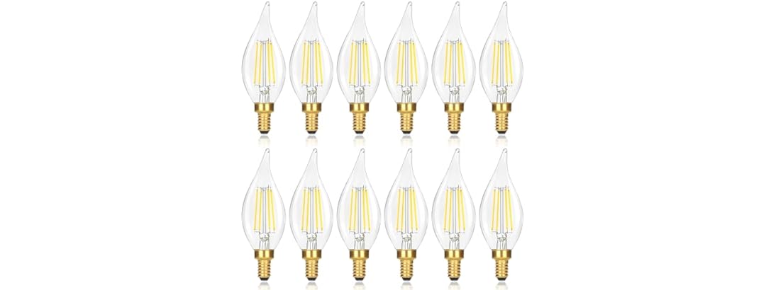 GoBright 12Pk Dimmable E12 LED Candelabra Bulbs, 60W