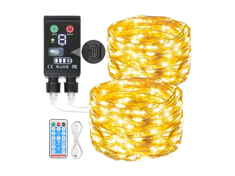 Lakumu 2-in-1 Rechargeable Fairy Lights Battery