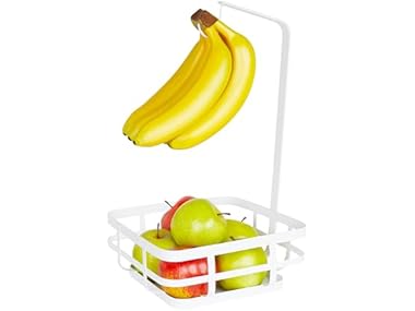 Spectrum Fruit Basket with Banana Hanger White