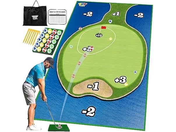Golf Chipping Game Set w/ Mat & Balls