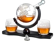 Whiskey Decanter Globe w/ Ball & Glasses