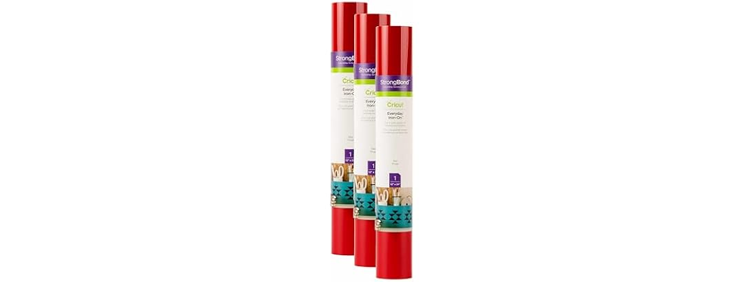 Cricut Everyday Iron On Red 12"x24" 3-Pack