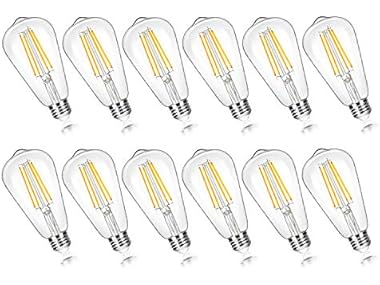 12PK Brightever ST58 LED Edison Light Bulbs 7W 3000K
