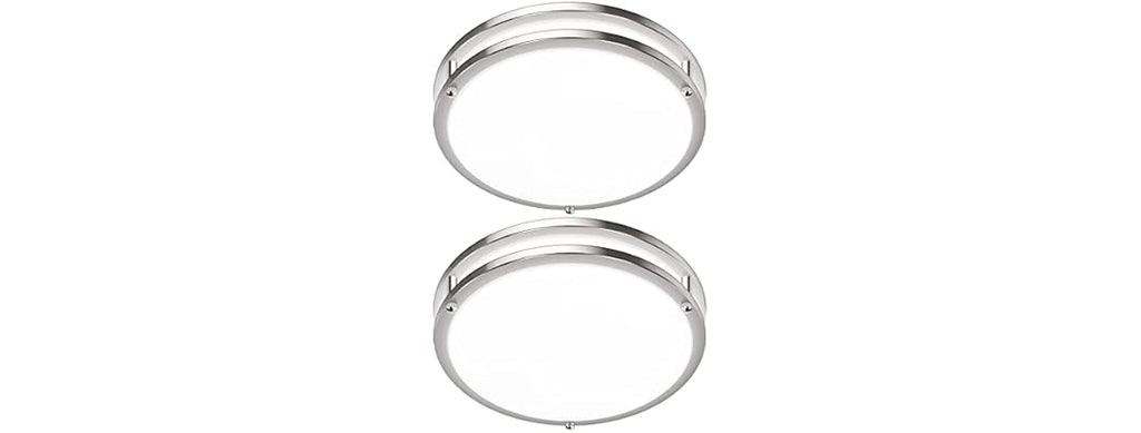 GoBright 2Pk 12" LED Ceiling Light, Nickel