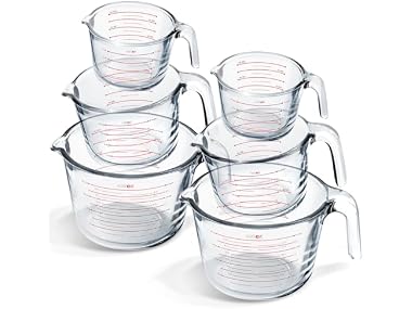 Eatex Glass Measuring Cups Set of 6 - Liquid