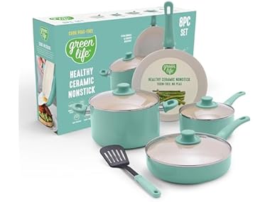 GreenLife Soft Grip 8 Piece Cookware Set