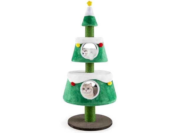 PETSITE 60 inch Cat Christmas Tree, Cute Cat Tower