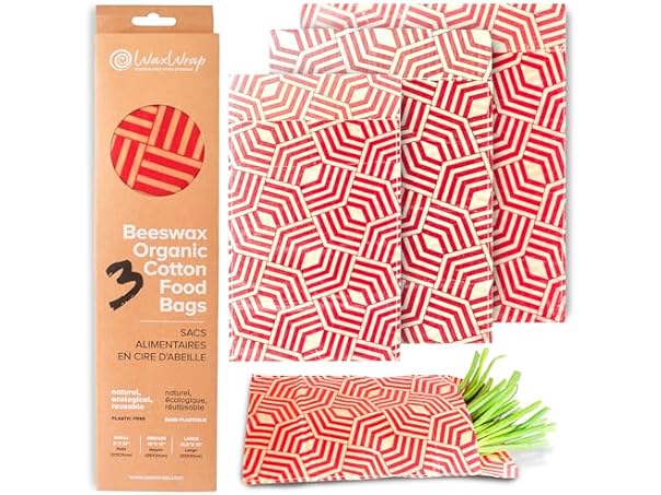 48 Pack Beeswax Organic Cotton Food Bags