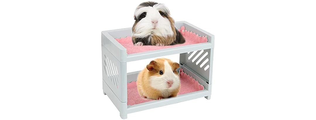 PODOO Guinea Pig Bunk Bed with 2 Mats