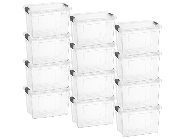 Superio Storage Bins with Lids- 12 Pack
