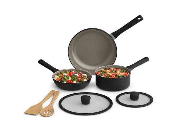 BELLA 7Pc Cookware Set, Nonstick Coating