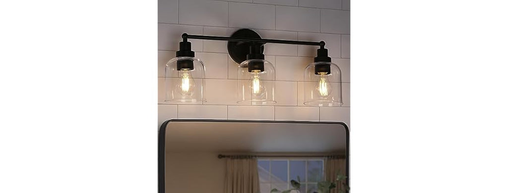 GEPOW Bathroom Wall Light Fixtures, 3-Light Black