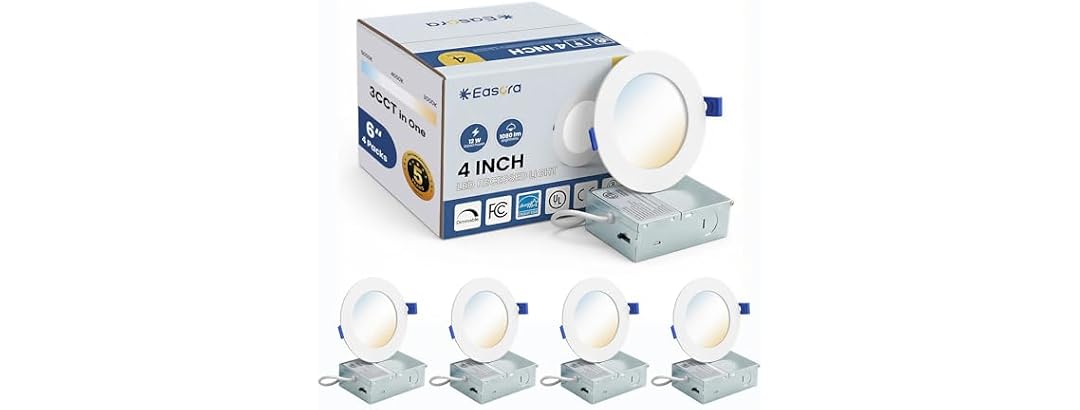 4" Recessed Lights 4 Pack 2700K-5000K