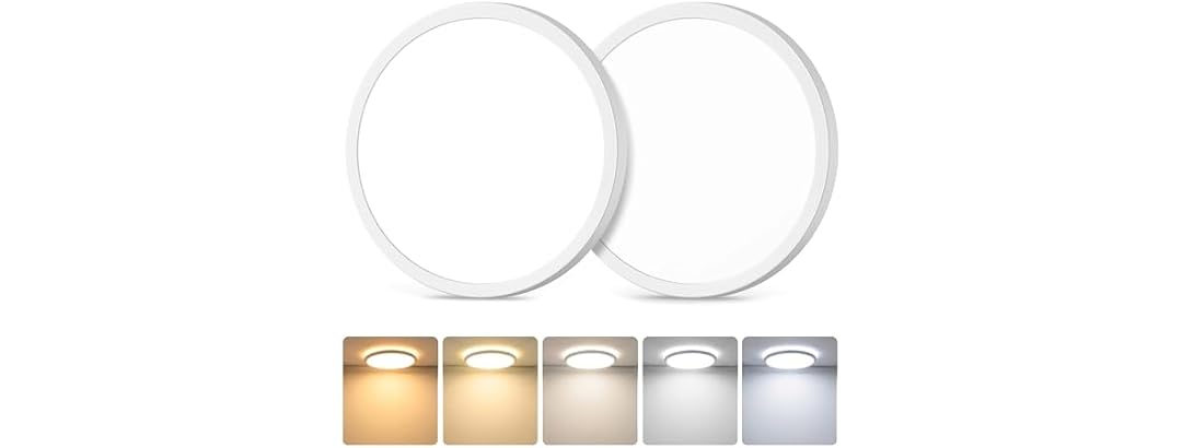 GoBright 7in White LED Ceiling Lights 2PK
