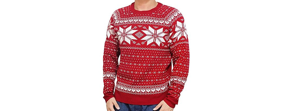 Blueberry Pet AdultSnowflake Ugly Christmas Sweater