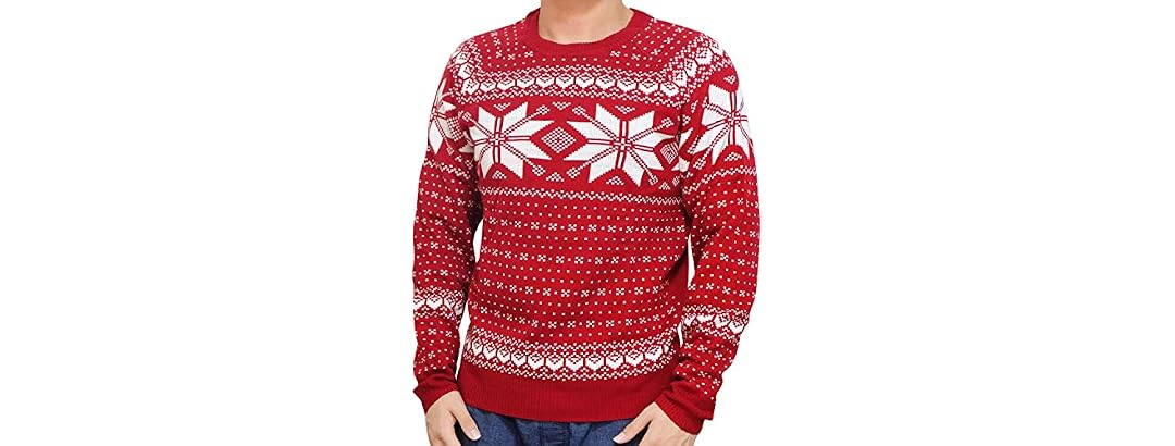 Blueberry Pet AdultSnowflake Ugly Christmas Sweater
