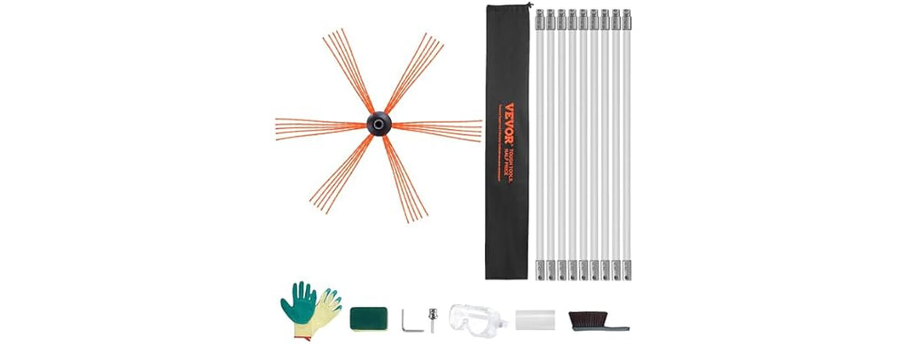 30 Feet Chimney Sweep Kit, w/ 9 Reinforced Nylon