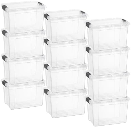 Superio Storage Bins with Lids- 12 Pack
