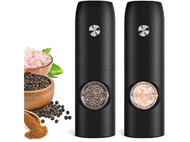 FRTONYI Salt and Pepper Grinder Set, Black