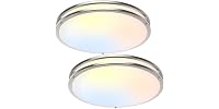 TOBUSA 18inch 50W LED Flush Mount Ceiling Lights 5600lm, 2 Pack