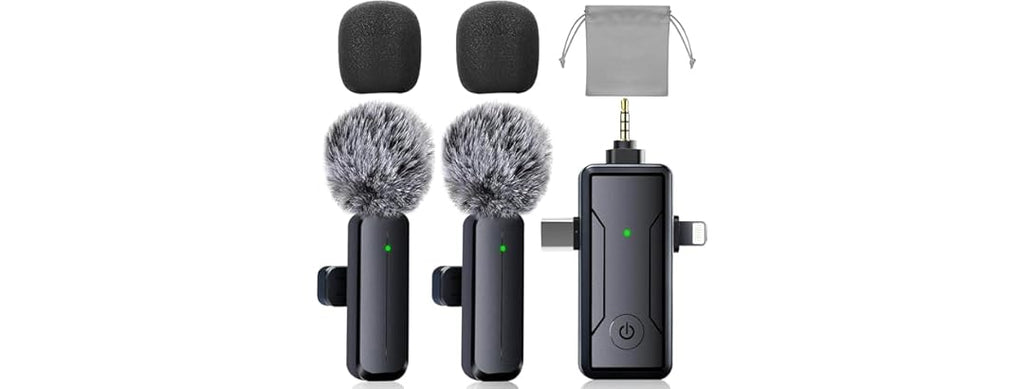 PGDLOF 3 In 1 Wireless Mini Microphone