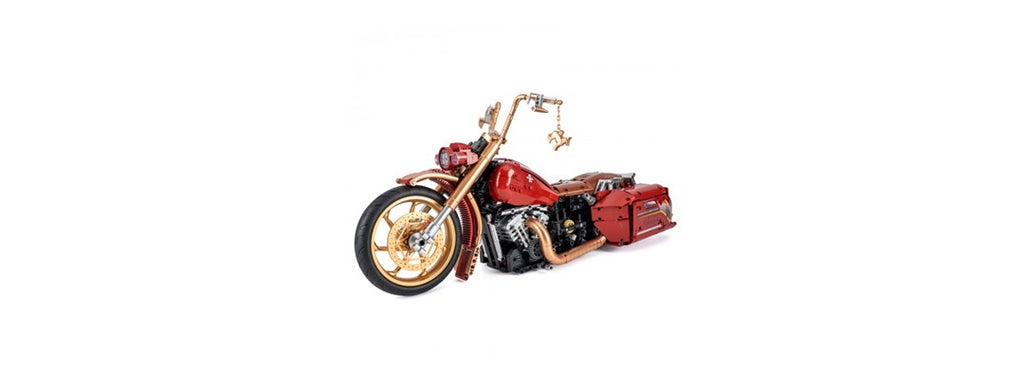 Retro Motorcycle Building Blocks Toy Set