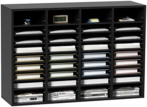 Wood Literature Organizer, 36 Compartments, File