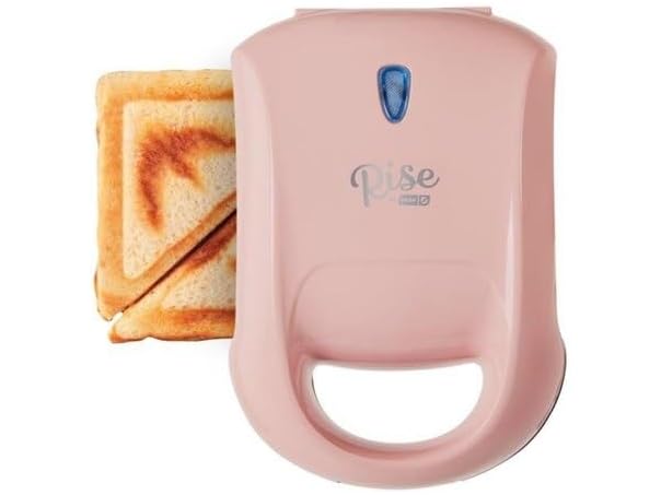 6.2 in. Metal Nonstick Surface Pink Sandwich Grill, Pink