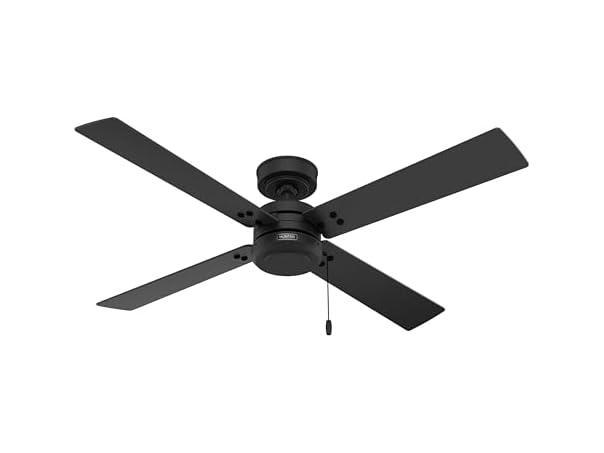 Hunter Fan 52" Matte Black, Pull Chain