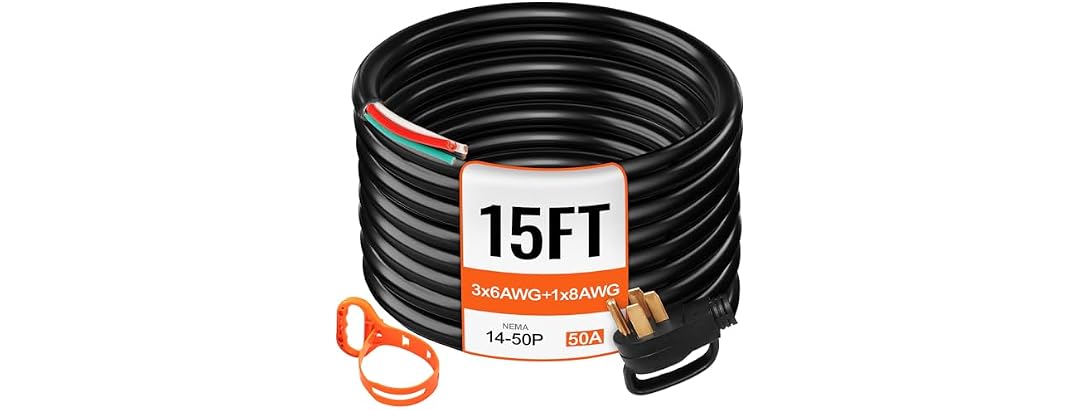 15 ft 50A RV Camp Power Cord Generator Cord