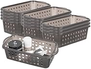 Cetomo Plastic Storage Baskets with Handle, 12 Pack