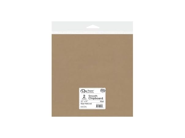 Chipboard 12x12" Heavy 52pt Natural 2-Pc
