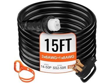 15FT Generator Power Cord 50-Amp 125/250-volt
