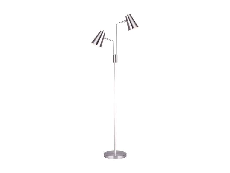 2 Light Floor Lamp Brushed Nickel 67"