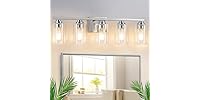 5-Light Bathroom Light Fixtures, 31" Modern Vanity Lights