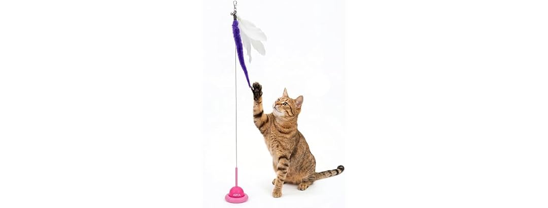 ASPCA Suction Cup Cat Toy Interactive Wand, Pink