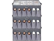 STORAGEIDEAS Extra Large Fabric Shoe Organizer Grey, 3 Pack