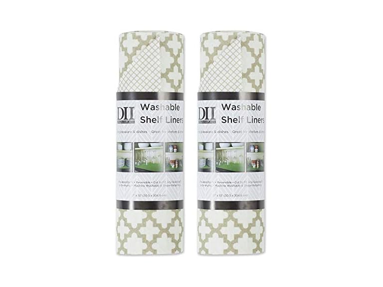 DII Shelf Liner Non-Adhesive CCream Lattice, 12x120, 2 Piece