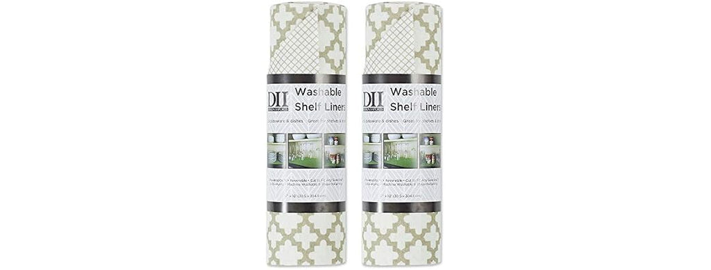 DII Shelf Liner Non-Adhesive CCream Lattice, 12x120, 2 Piece