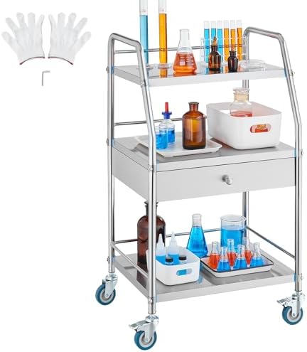 VEVOR Lab Serving Cart, 3 Layers