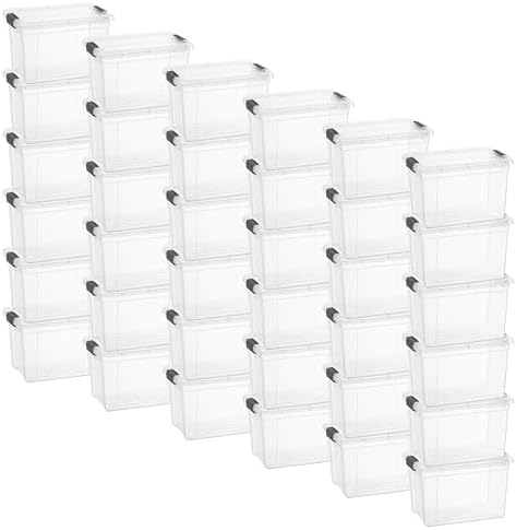 Superio Clear Storage Box with Lid, 8.75 Quart 36 Pack