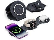 Hicober 3-in-1 Wireless Magnetic Foldable Charging Station for Apple