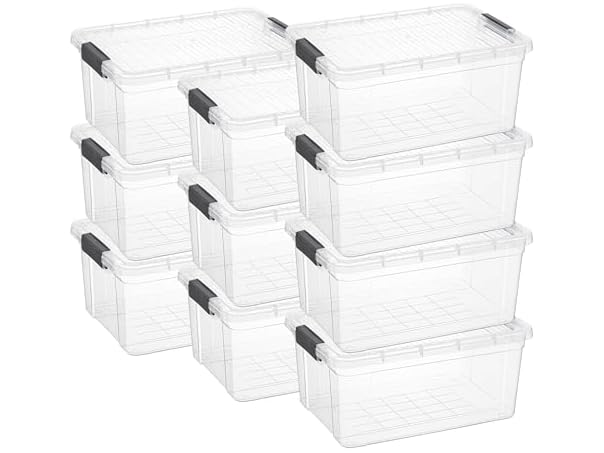 Superio Clear Storage Box with Lid, 36 Quart 10 Pack
