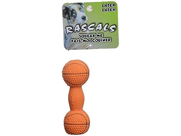 Rascals 4" Basketball Dumbbell Latex Dog Toy