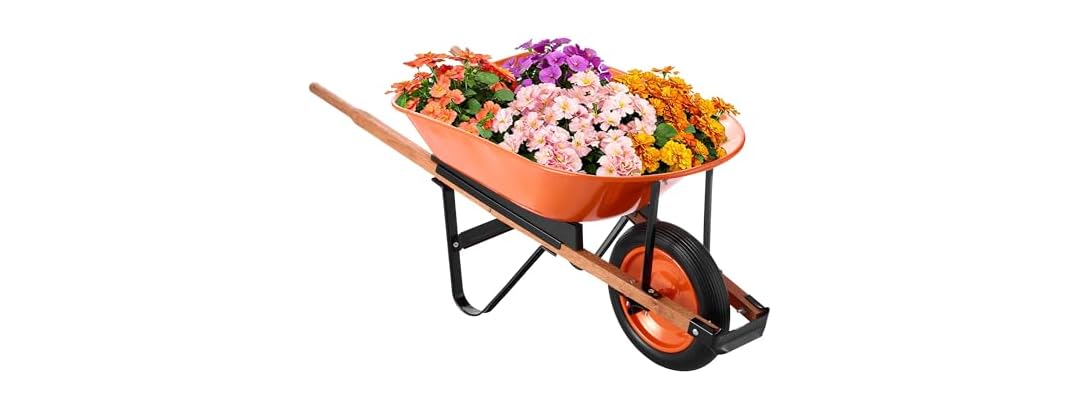 Wheelbarrow Cart, 5 Cu. Ft. Load & 330 lbs