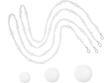 13.6' Christmas Wooden Garland Beads