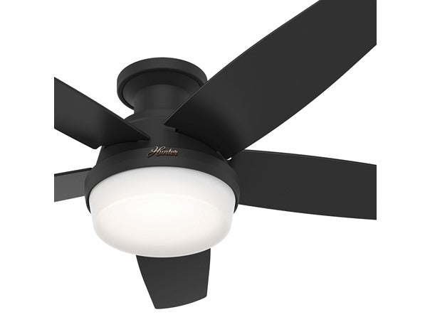 Hunter Fan 48" Light & Remote, Matte Black