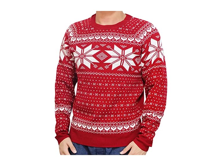 Blueberry Pet AdultSnowflake Ugly Christmas Sweater
