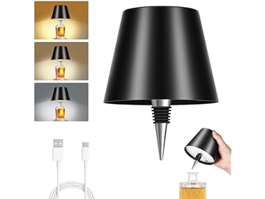 Black Shade Wireless Bottle Lamp